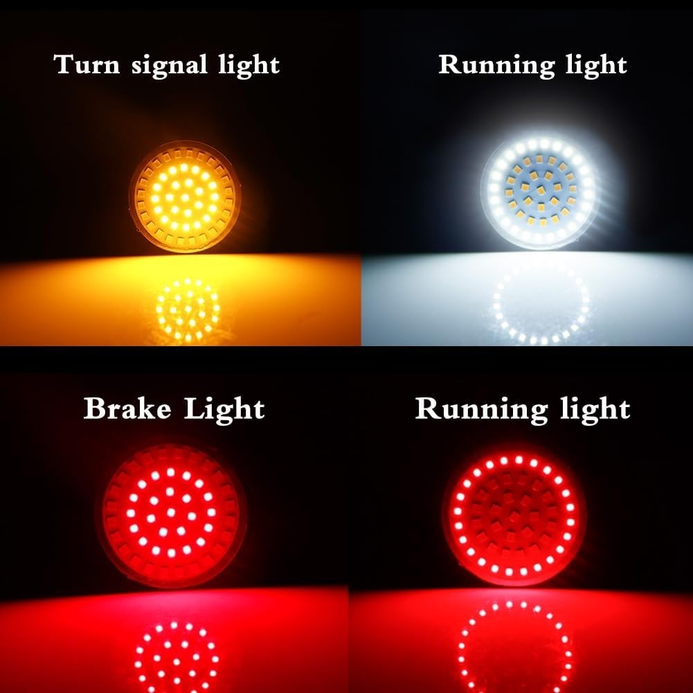 1157 LED Turn Signal Lights Smoke Lens For Harley Touring Sportster Softail Dyna