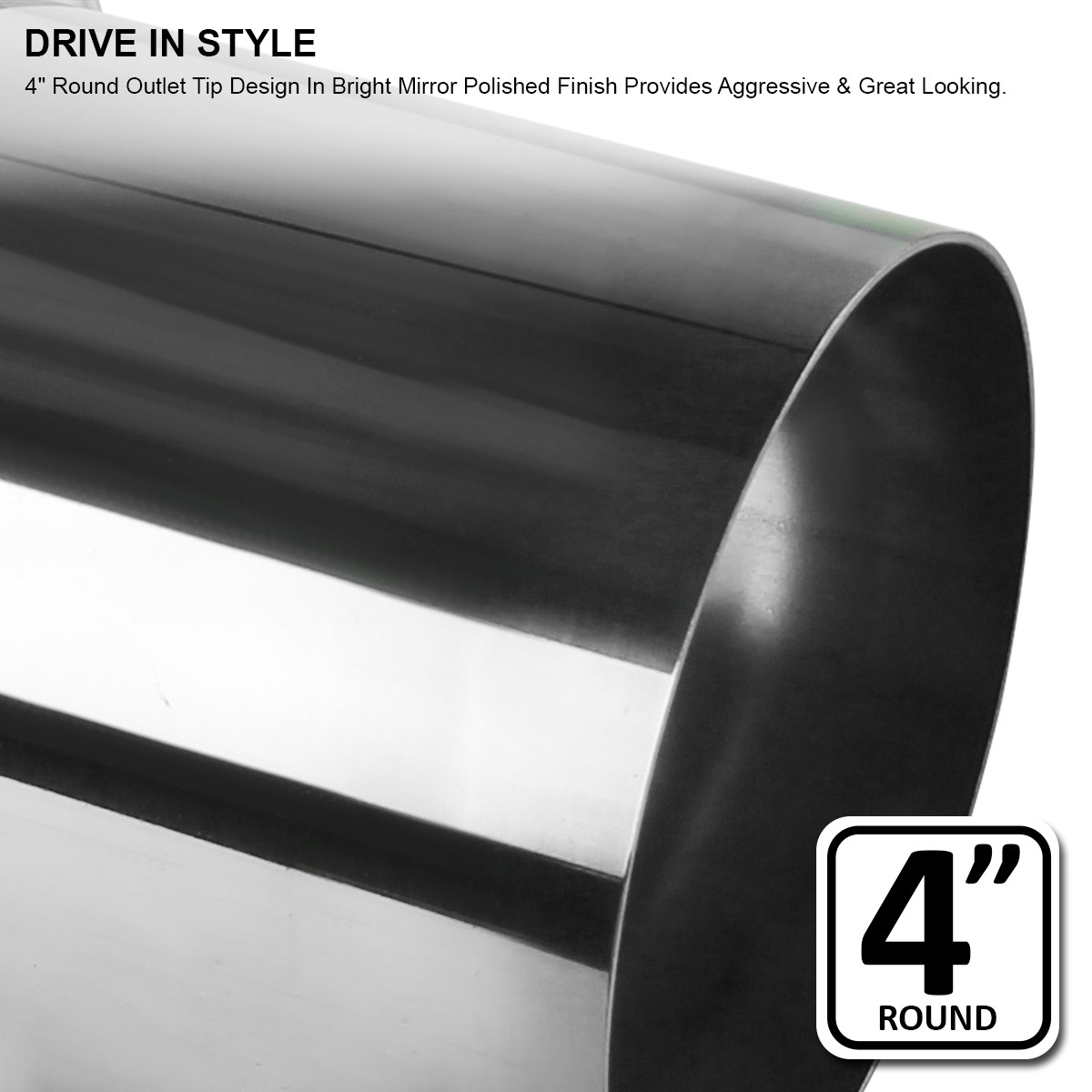 4″ Flat Tip N1 Style [Loud&Deep] Stainless Steel Muffler Exhaust w/ Silencer +Hp