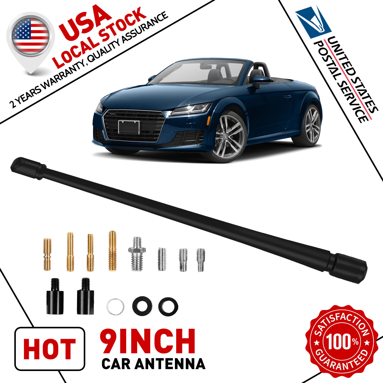 9″CAR AM/FM ANTENNA MAST RUBBER COPPER SCREW For 95-15 Toyota TACOMA Replace 7″