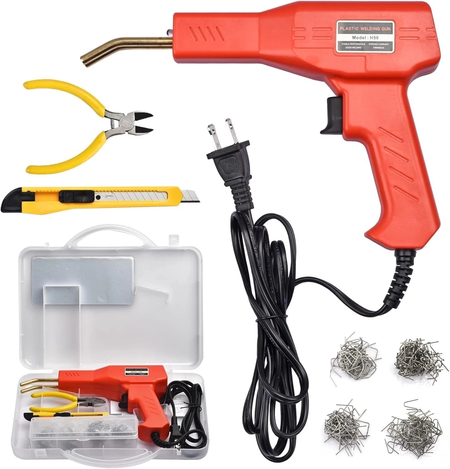 Plastic Welder Kit Bumper Repair 1000 Staples Hot Stapler Welding Gun Repair Kit