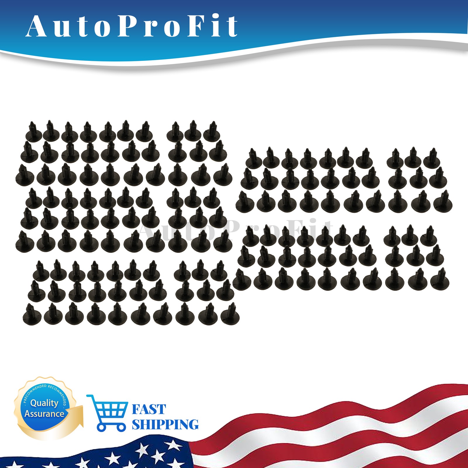 150x Push Pin Auto Car Bumper Fastener Clips Hole Plastic Rivets Retainer Fender