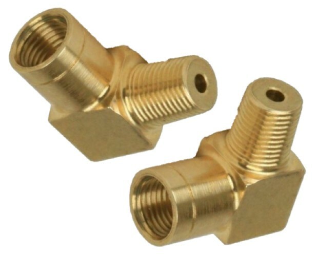 90 Deg Male 1/8″ NPT to Female 10mm x 1.0 Bubble Flare Pair VW Bug EMPI 18-1107
