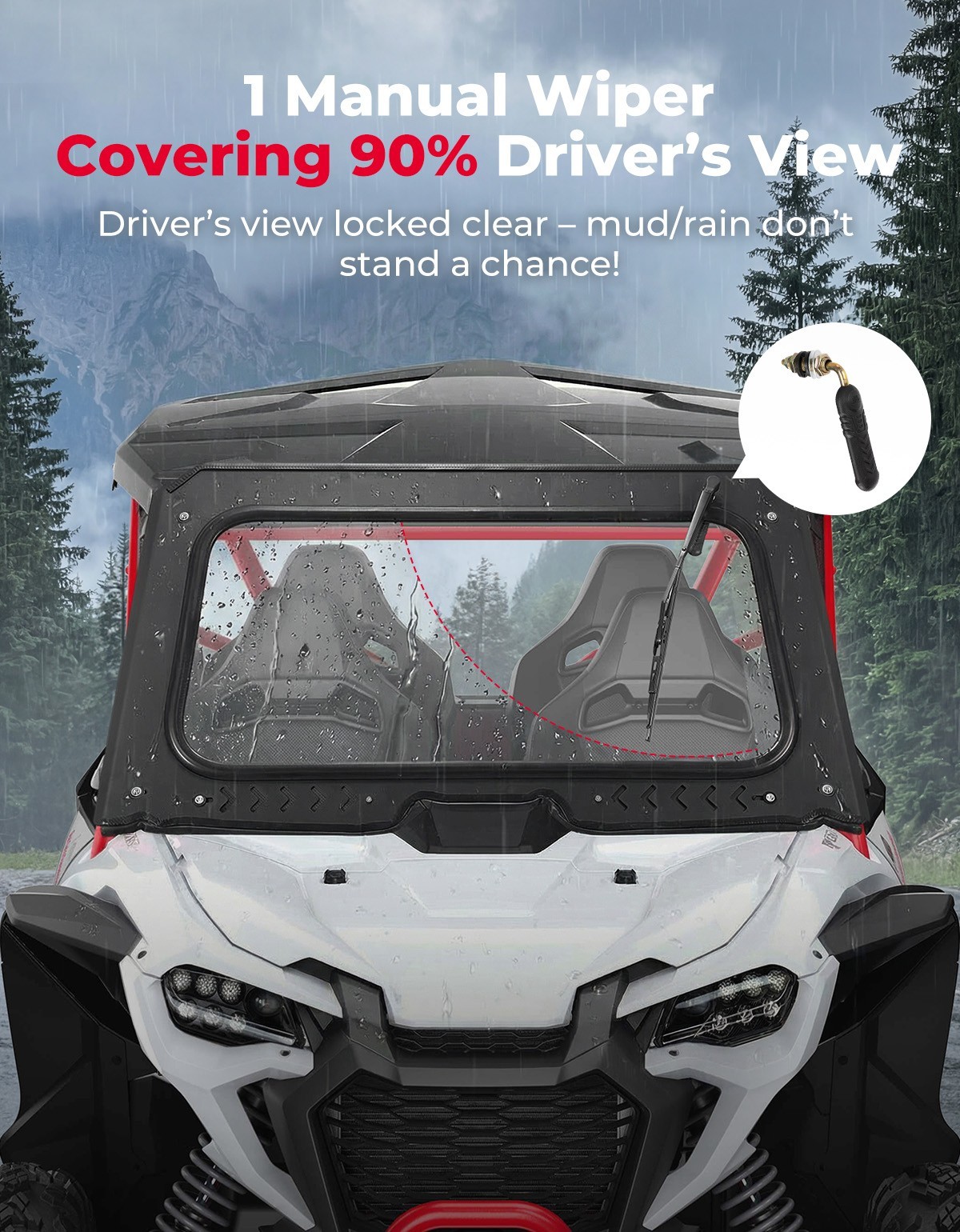 Vented Full Glass Windshield 8MM DOT w/ Wiper for Talon 1000R 1000X 4 2019-2026