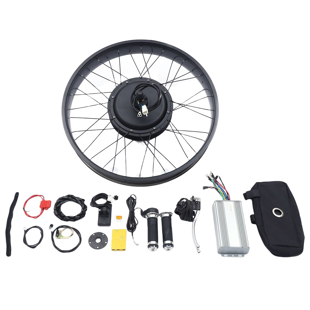 Ebike 48V 1500W 26″ Fat Tire Rear Wheel Conversion Kit, Hub motor with LCD