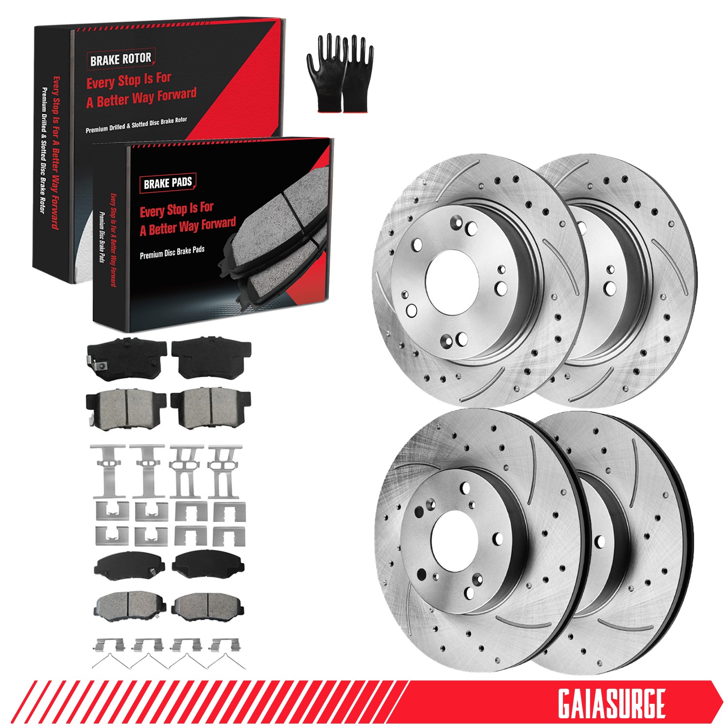 Front Rear Brake Rotors and Brake Pads Kit for Honda Civic 2013 – 2015 Acura ILX