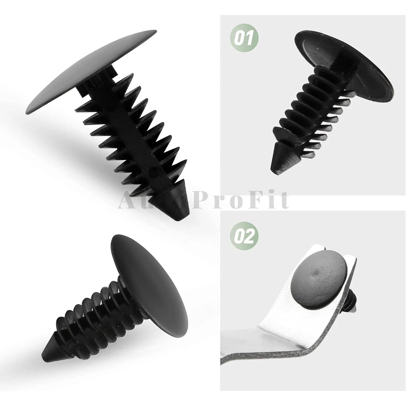 150x Push Pin Auto Car Bumper Fastener Clips Hole Plastic Rivets Retainer Fender