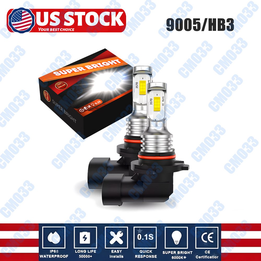 9005 HB3 LED High Low Beam Headlight Kit 8000LM Light Bulbs 6000K WHITE