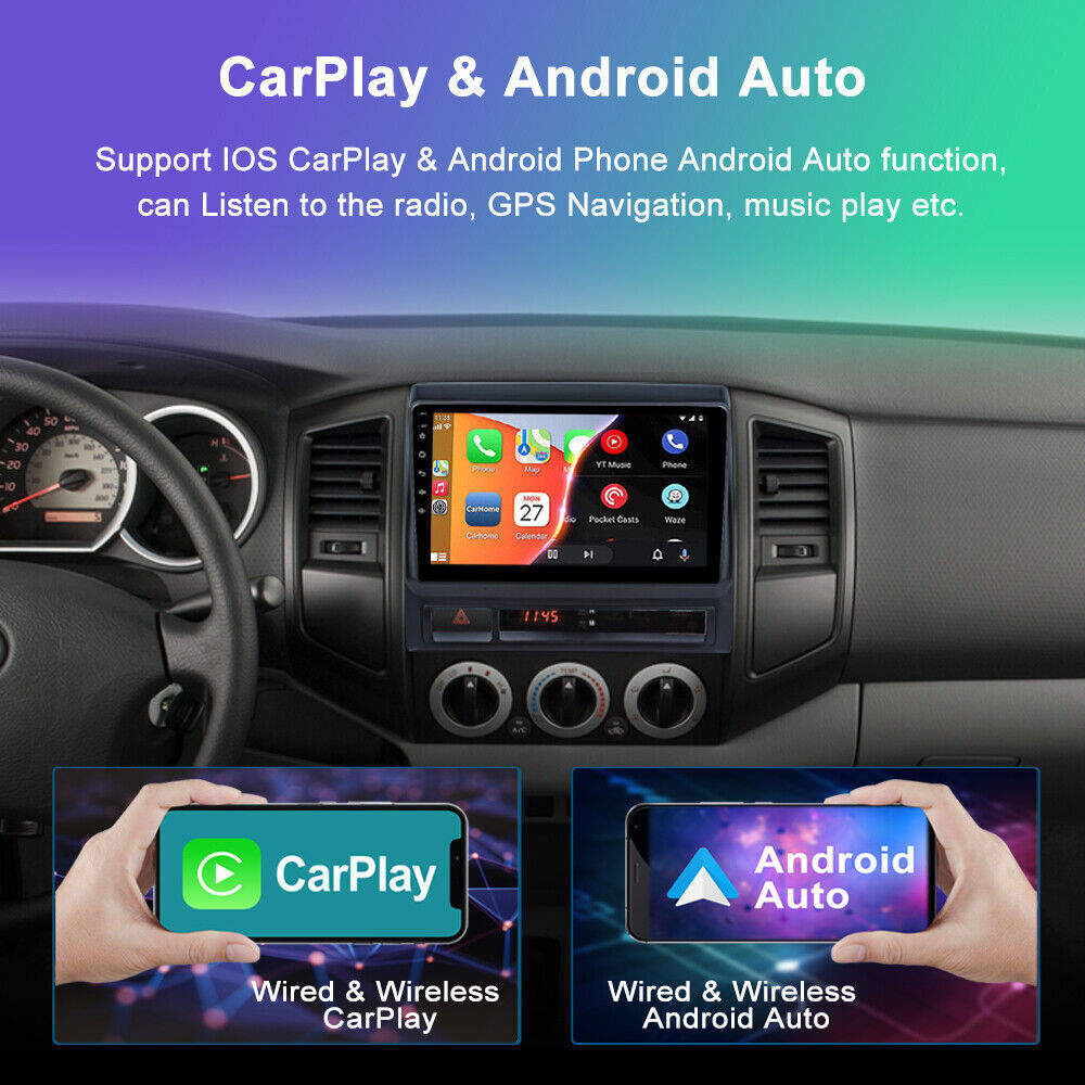 For TOYOTA TACOMA 2005-2015 Apple CarPlay Android 14.0 Car Stereo Radio GPS WiFi