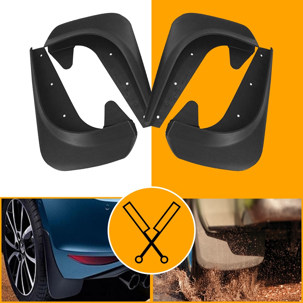 8PCS Car Mud Flaps Universal Splash Guards Soft Protectors W/ Screws Tool Black