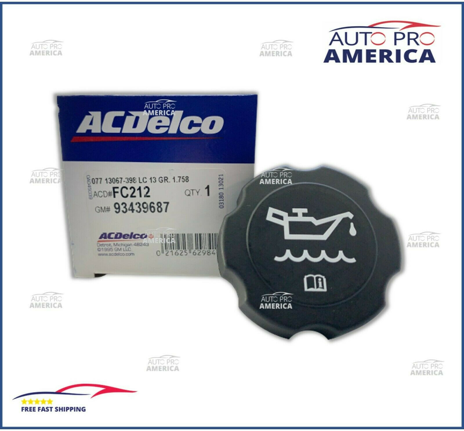 (1) NEW OEM Engine Oil Filler Cap ACDelco GM Original Equipment FC212 10108650