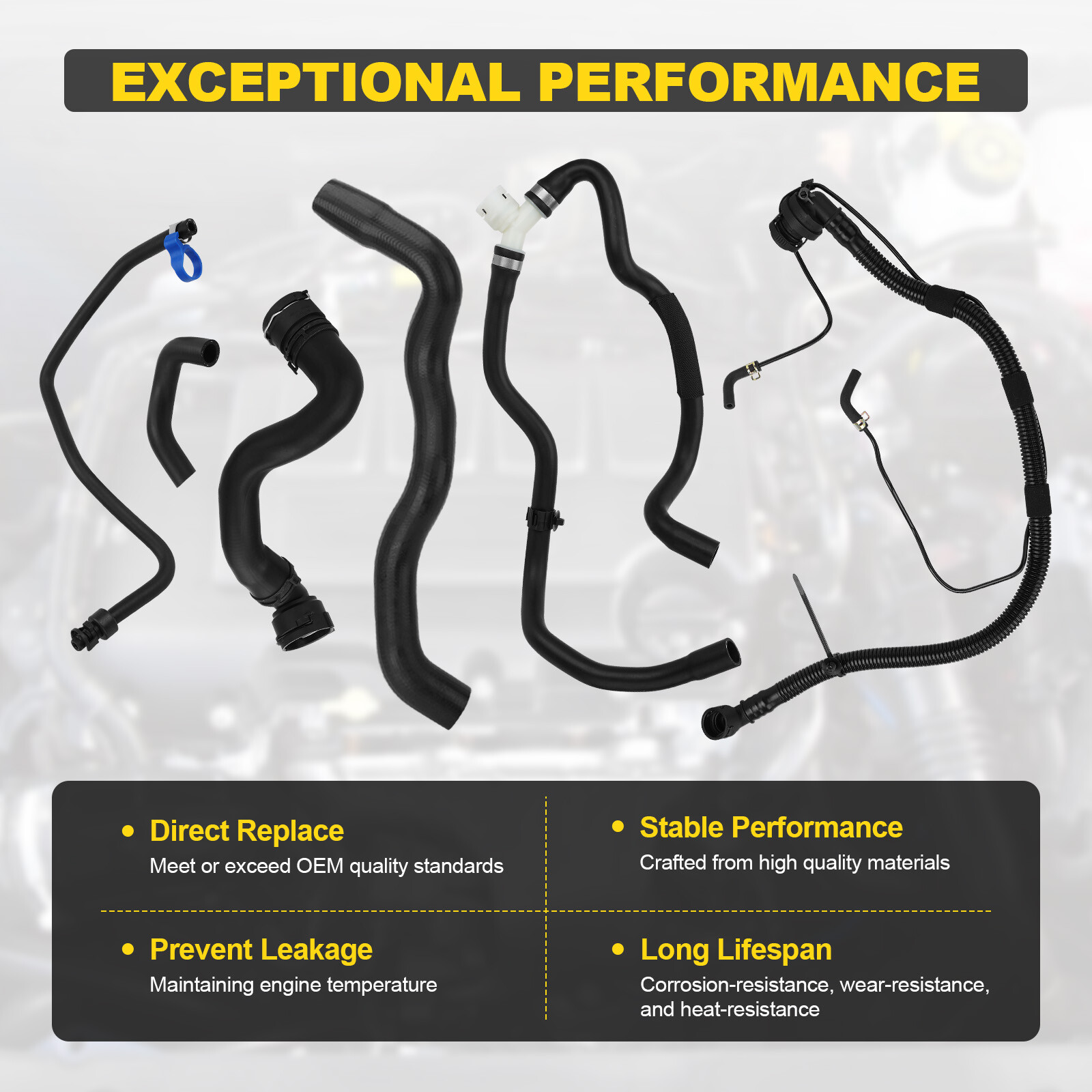 6X For 11-16 Chevrolet Cruze 1.4L Radiator Coolant Hose & Heater Hose & PCV Pipe