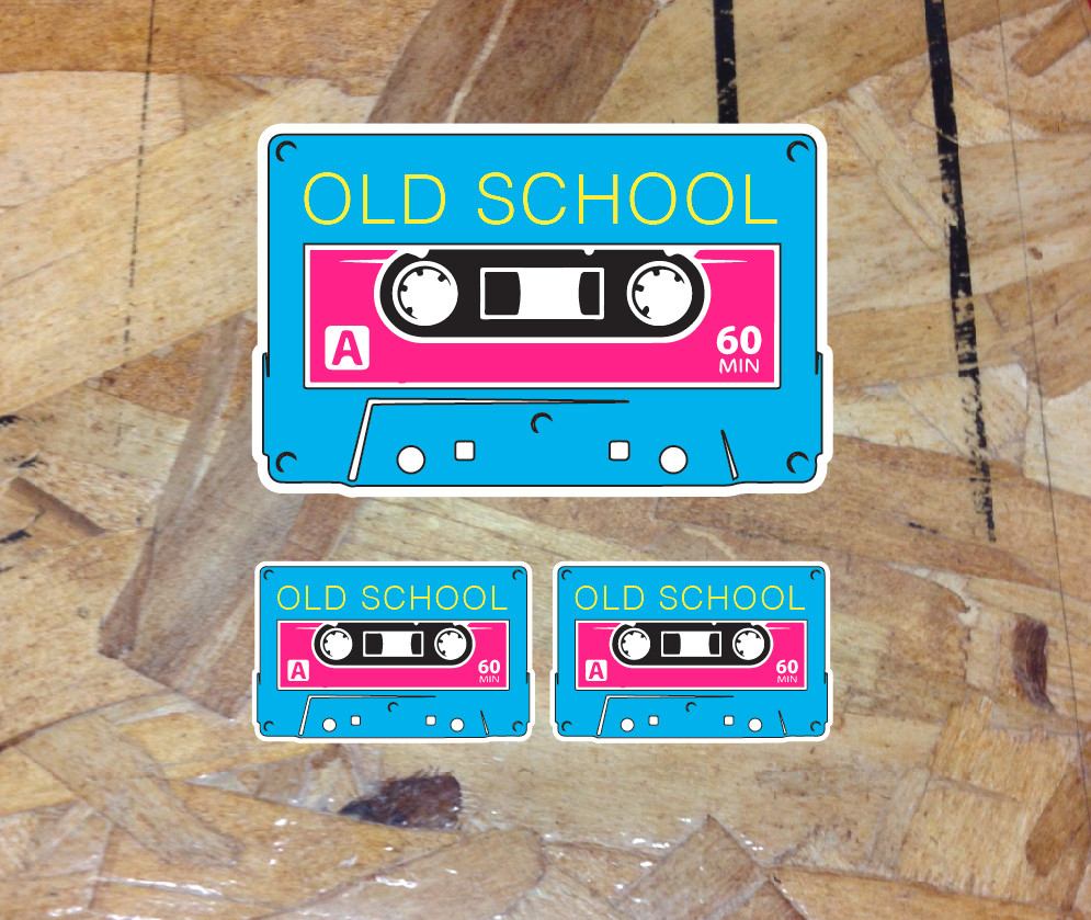 Old School Cassette Tape Sticker Vinyl Decal Bumper Sticker Car Neon 80s 1980s