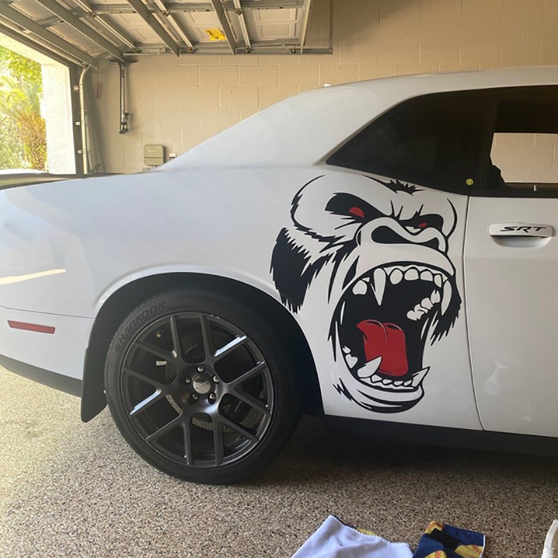 DIY Car Side Body Door Sticker Decal Horror Ape Totem Graphics Vinyl Decoration