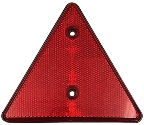 2x Red 6.3” Triangle Reflector Screw-Mount Triangular 2 Holes Trailer Truck