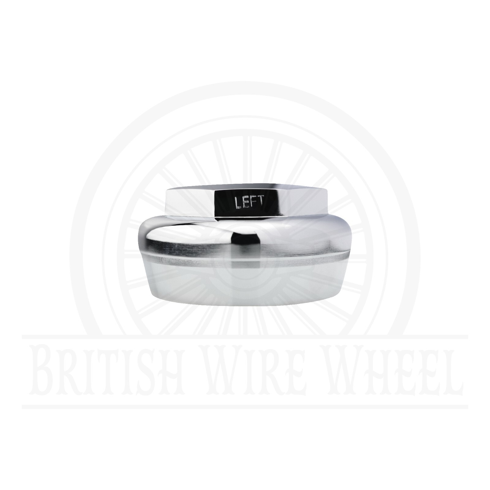 Hex Chrome Knock Off Spinner Caps for Lowrider Wire Wheels, Set of 4 + Wrench