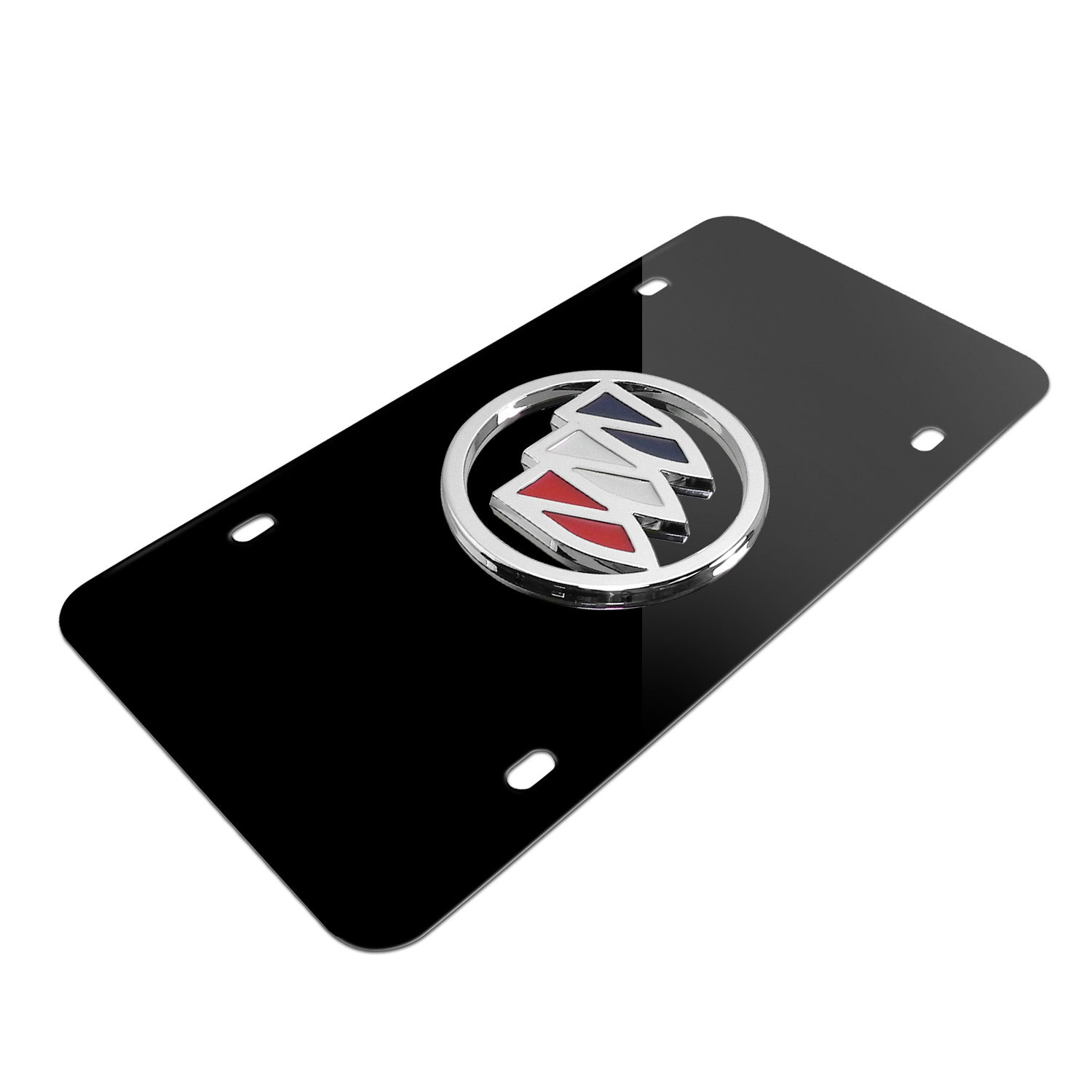 Buick 3D Color Logo on Black Stainless Steel Metal Auto License Plate