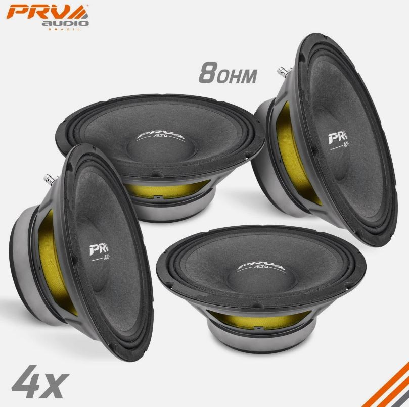 (4) PRV AUDIO 10MR650A 10” ALTO SERIES SHALLOW 8-OHM MIDRANGE SPEAKERS (FOUR)