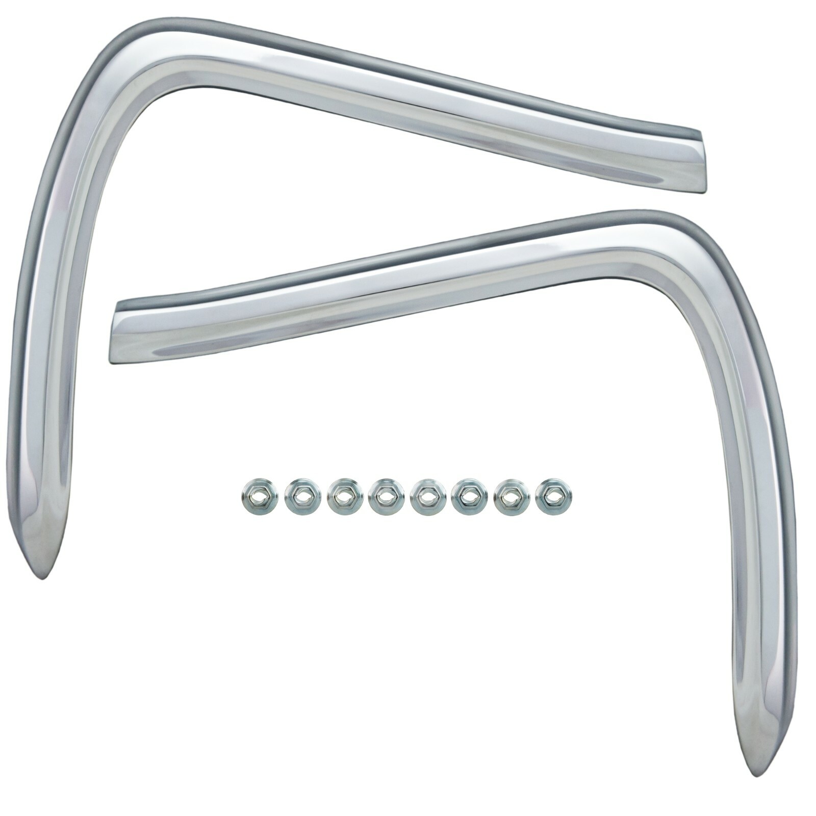 1966 GTO Trunk Deck Lid Molding Kit (Chrome) Quarter Corner Right+Left+Center