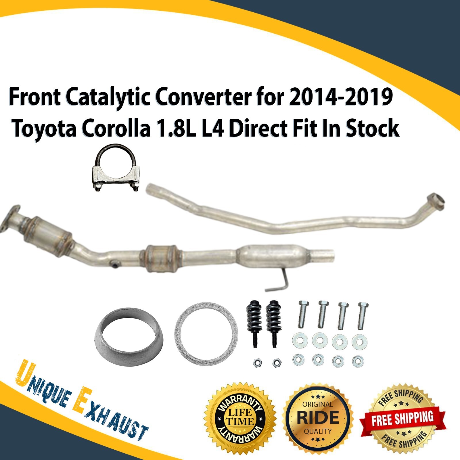Front Catalytic Converter for 2014-2019 Toyota Corolla 1.8L L4 Direct Fit