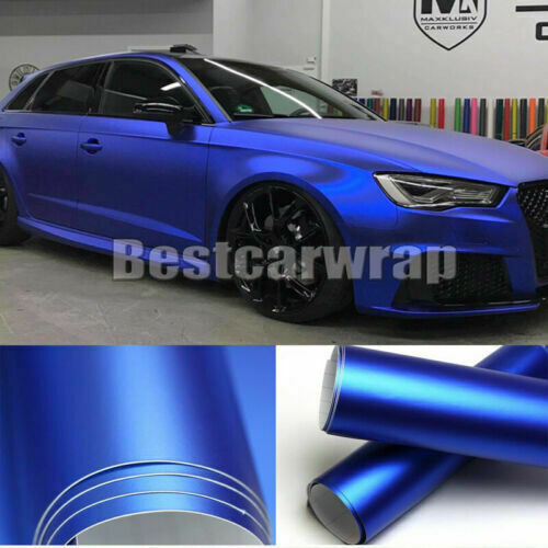 Full Roll 65FT x 5FT Car Wrap Blue Metallic Matte Chrome Vinyl Film Sticker
