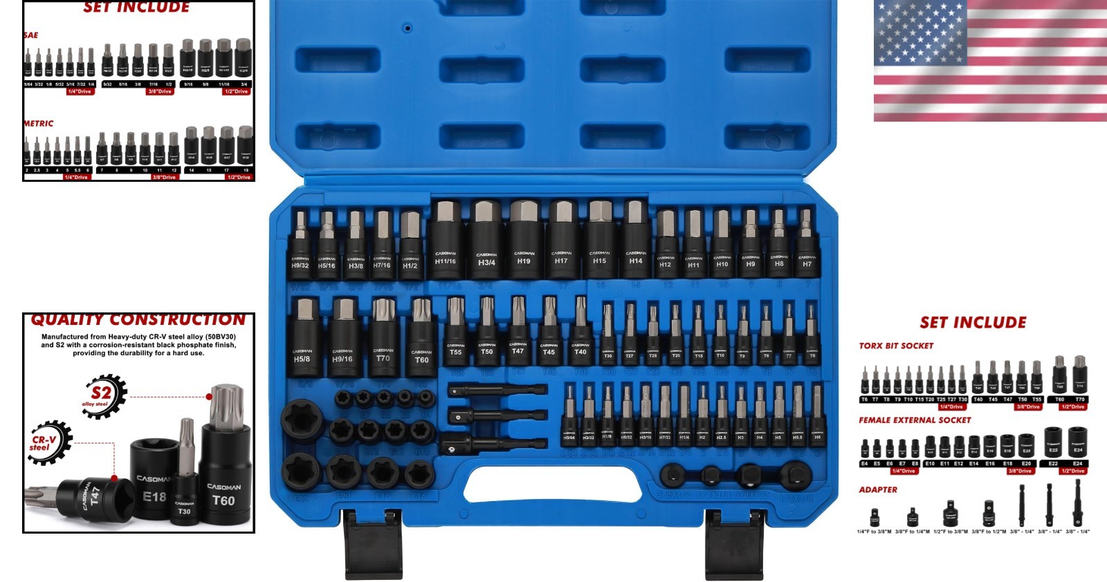 71-Piece Master Hex & Torx Bit Socket Set with Case