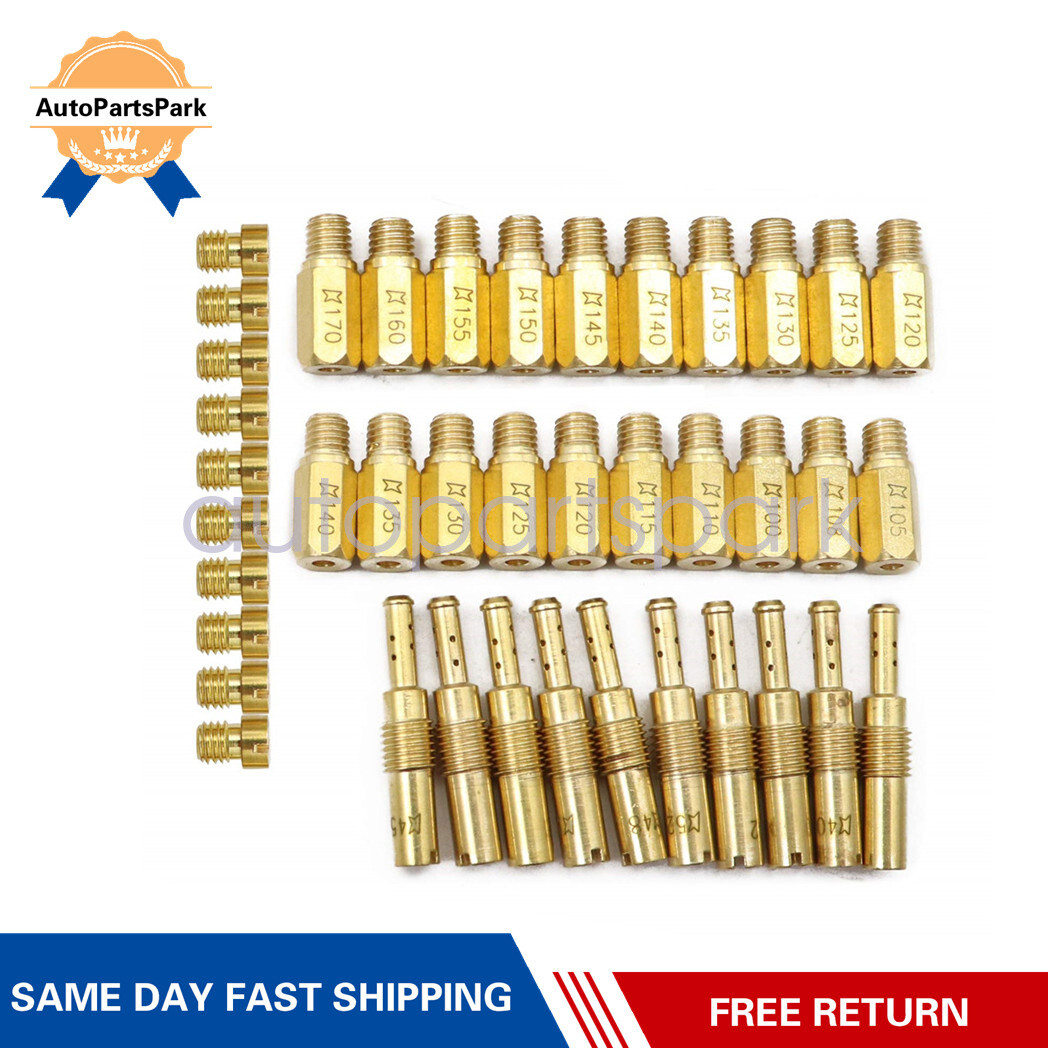 For PWK Keihin Carbs 30Pc Carburetor Main Jets+10Pc Slow Jets/Pilot Jet Kit