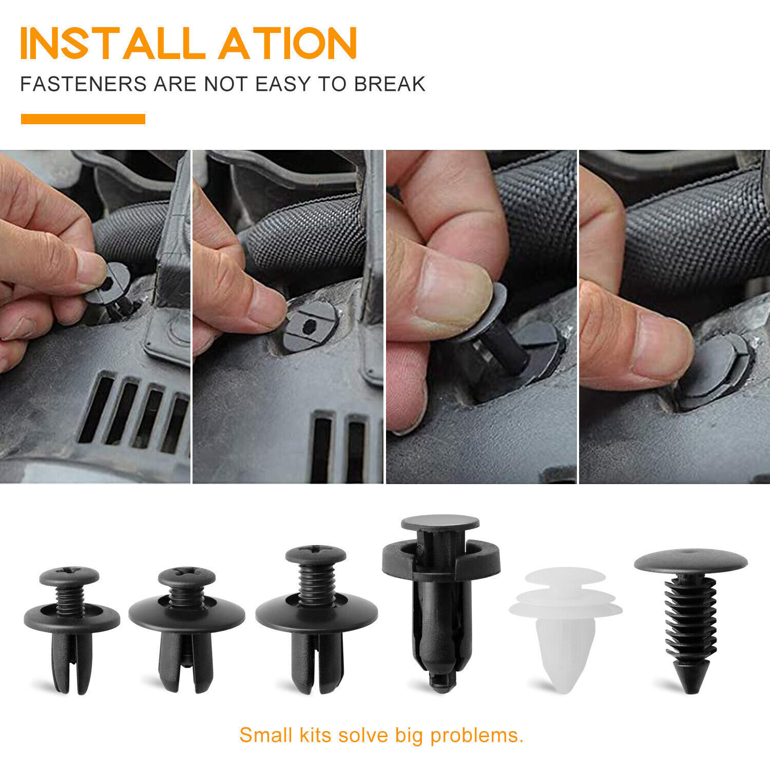 6 Size Universal Rivet Push Clips Retainer Fender Liner Fastener 100Pack