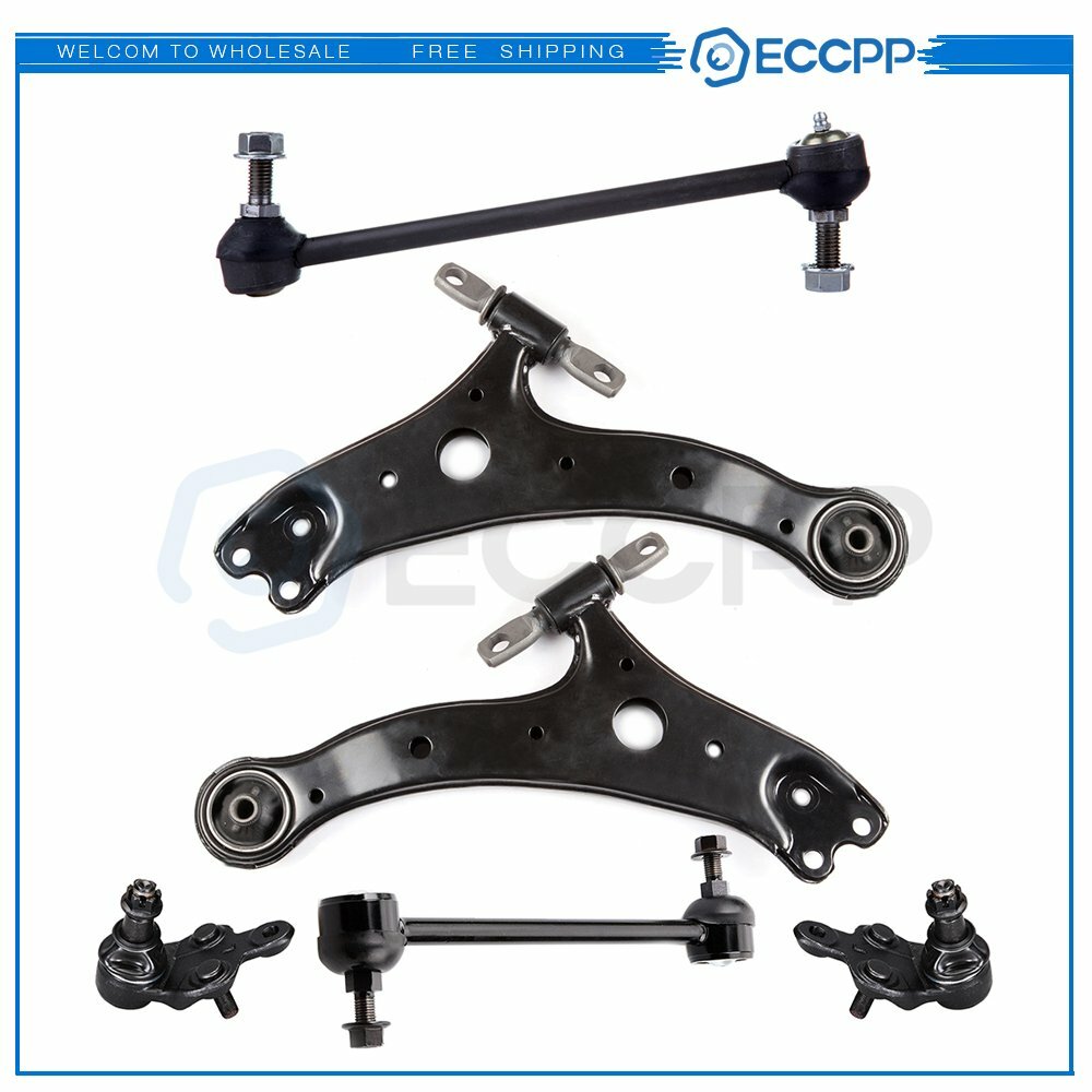 6pcs Front Suspension Control Arms Ball Joints Sway Bar For 02-2006 Toyota Camry