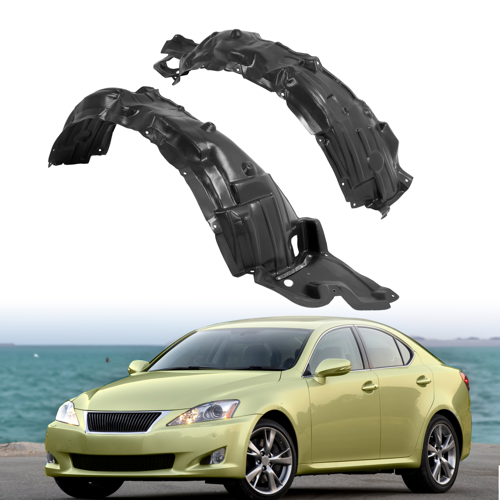 Driver & Passenger Side Inner Fender Liner Set For Lexus IS250/IS350 2006-2008