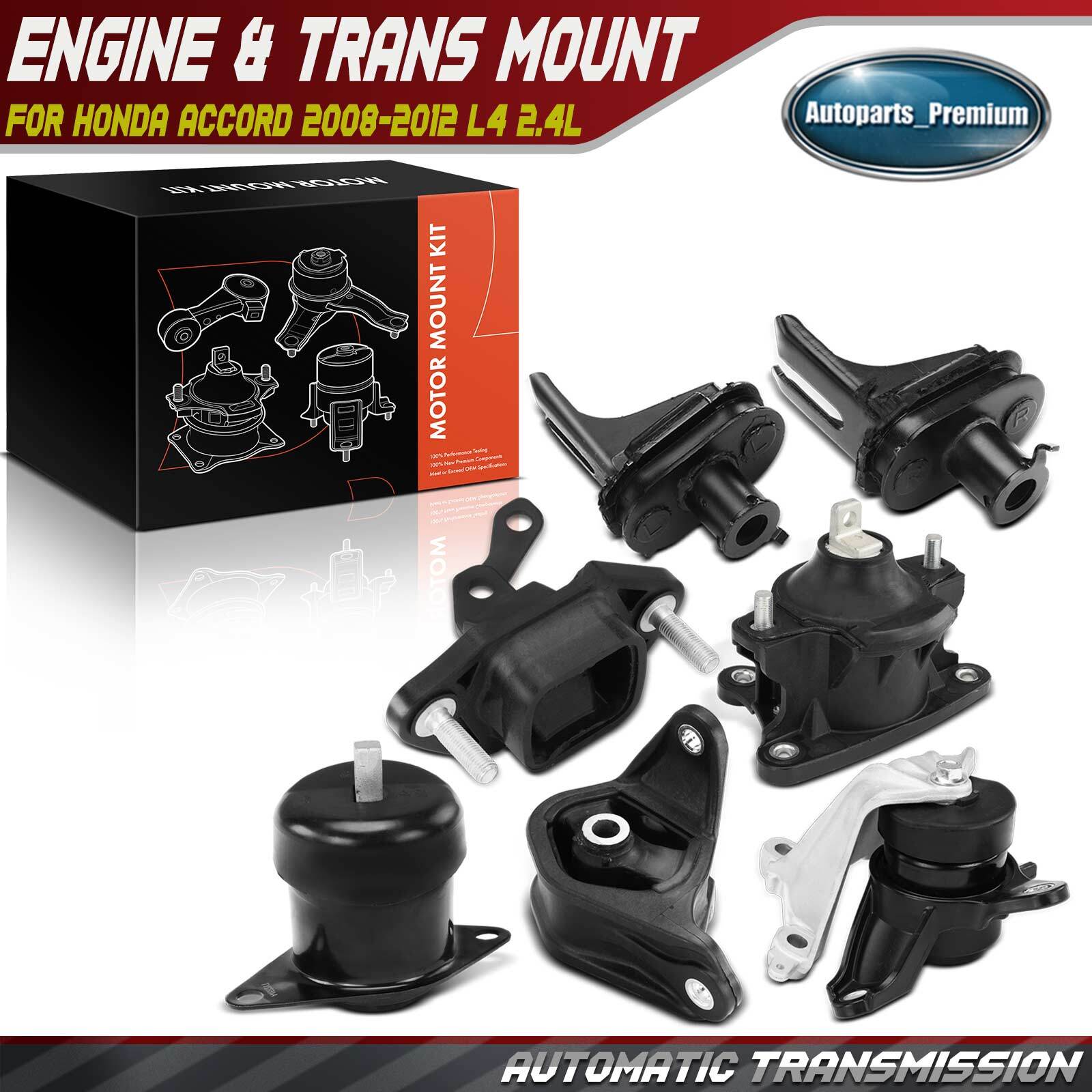 7x Engine Motor & Transmission & Suspension Mount for Honda Accord 08-12 L4 2.4L