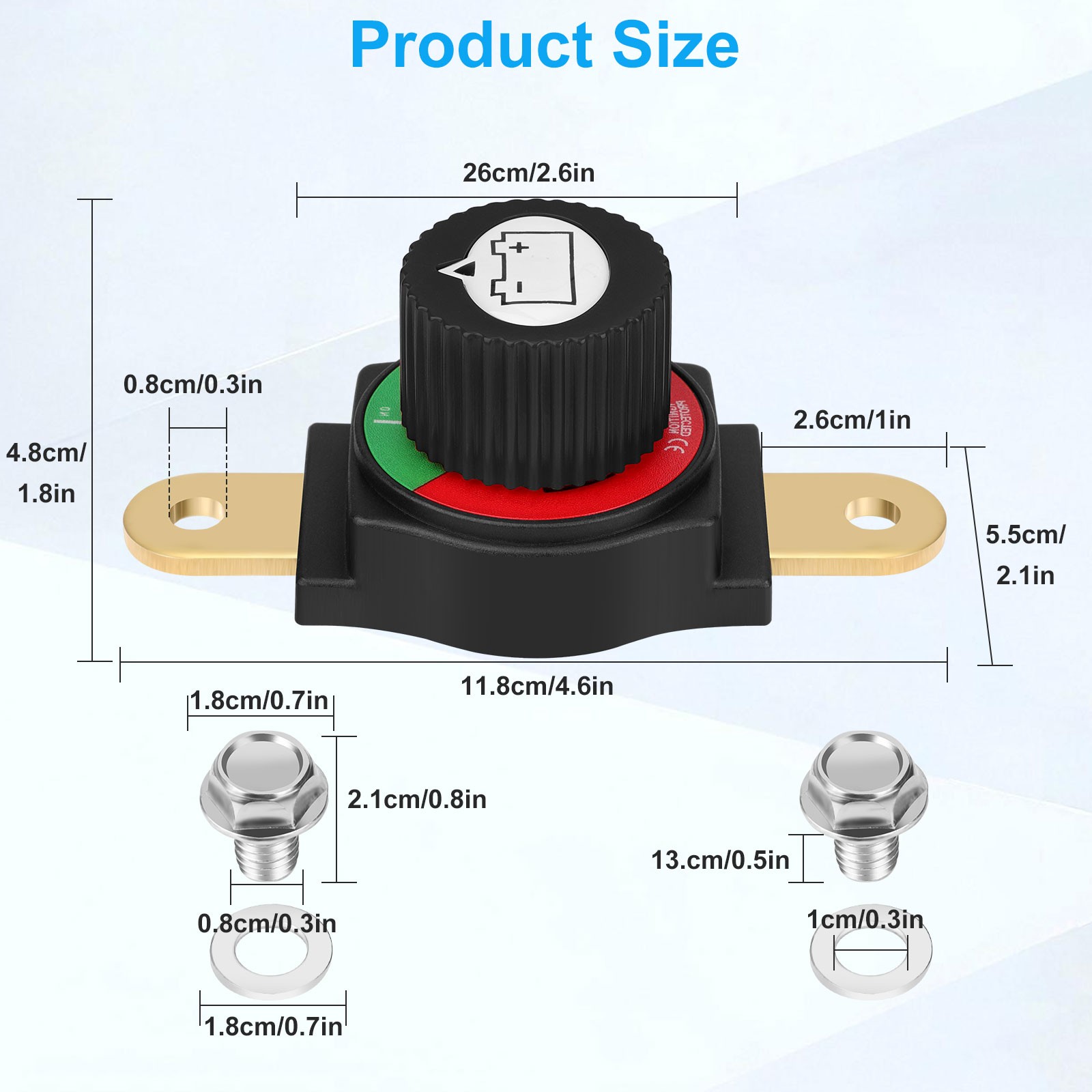 Side Post Battery Disconnect Switch Heavy Duty 12-48V Cut Off Master Kill Switch