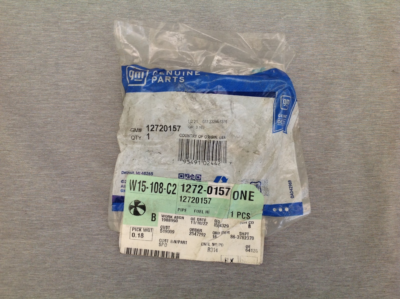 GM 12720157, Fuel High Pressure Pipe