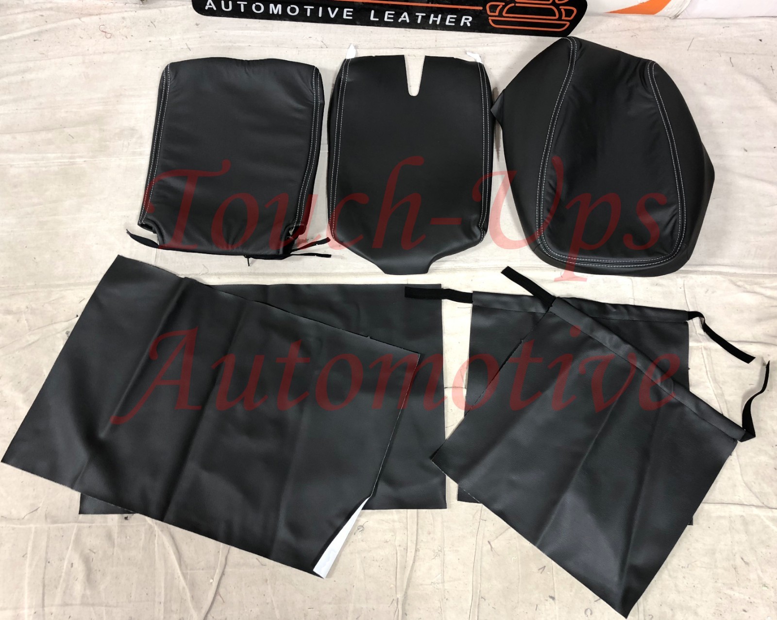 2010-2013 Silverado LT Crew Cab KATZKIN Black Leather Seat Covers Custom Design