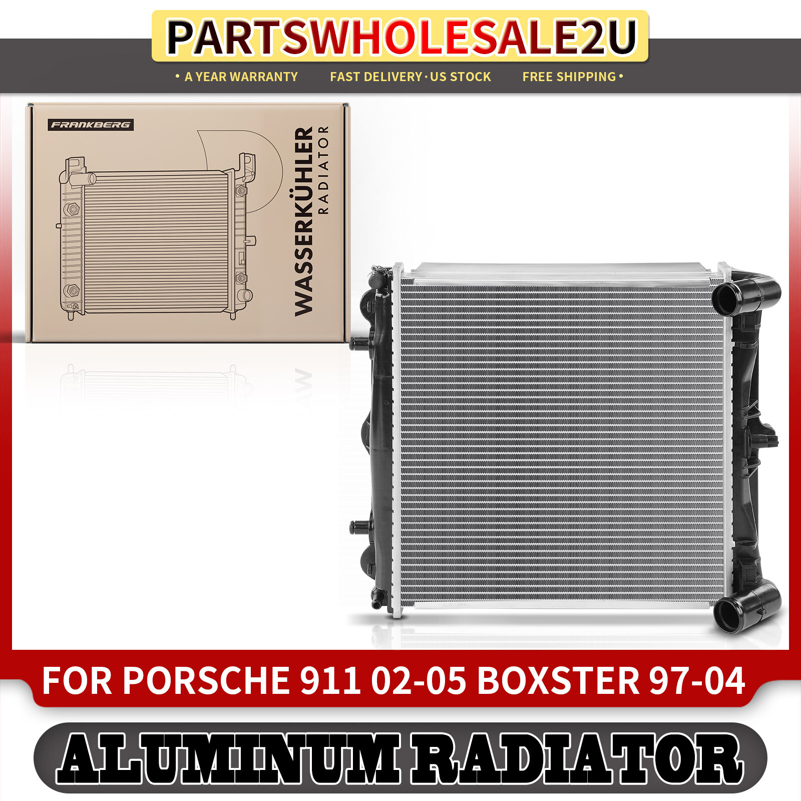 LH or RH Side Radiator without Oil Cooler for Porsche Boxster 97-04 911 02-05