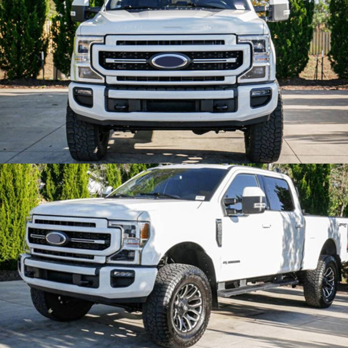 Star White Front Grille Assembly For 2020-2022 Ford F250 F350 Lariat Super Duty
