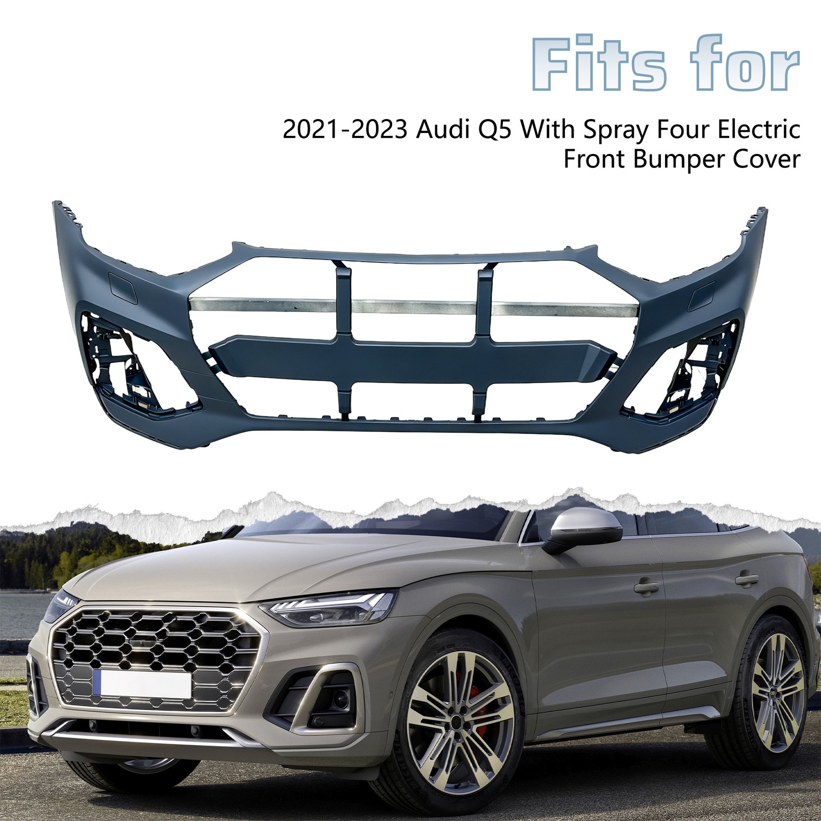 Bumper Cover Fascia Front for Audi Q5 Sportback SQ5 2021-2023