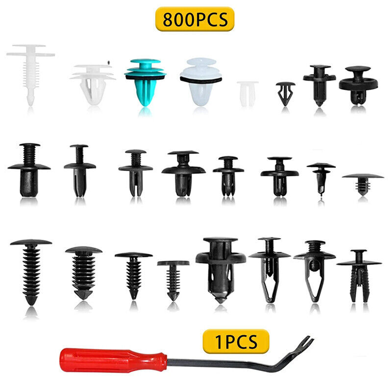Car Retainer Clips Auto Fasteners Push Trim Clips Pin Rivet Bumper 801P Box Set