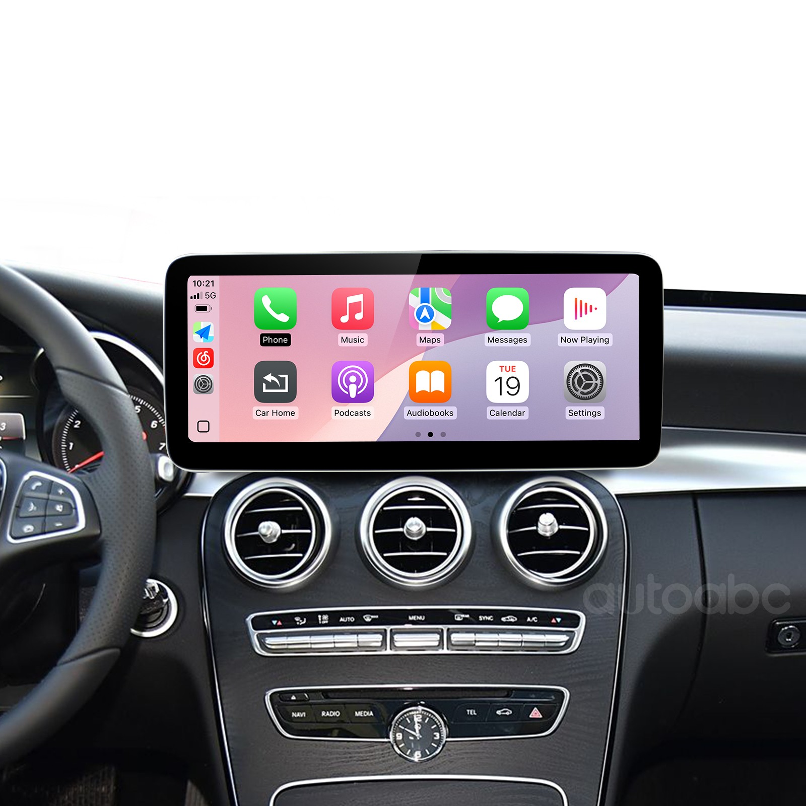 10.25in Linux Touch Screen Car Stereo CarPlay for Mercedes Benz C W205 2015-2018