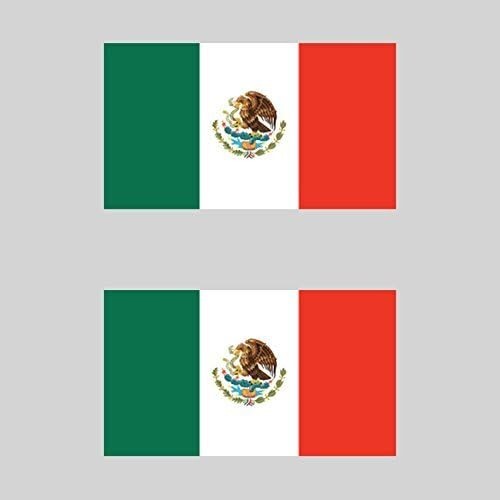 2x REFLECTIVE MEXICO FLAG MEXICAN Decal Stickers Exterior Many Sizes Made in USA