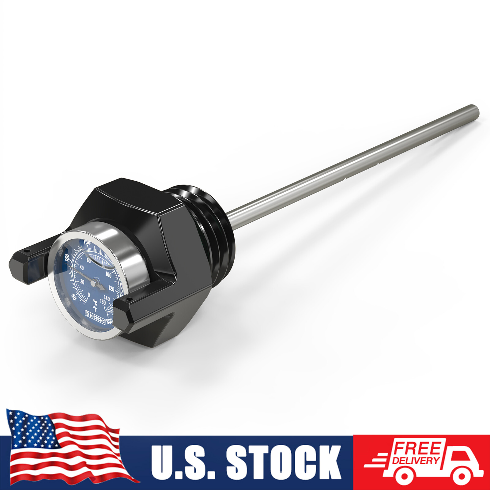 NICECNC Oil Dipstick w/Temperature Gauge For Harley Street Glide FLHX 2017-2023