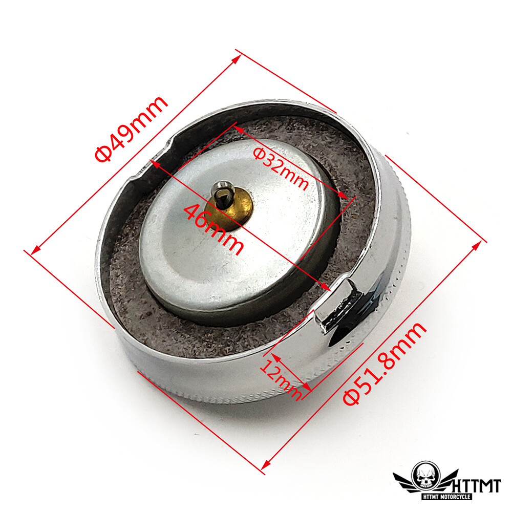 Chrome HTTMT PETROL / FUEL CAP – OIL TANK CAP 2″ For Triumph and BSA