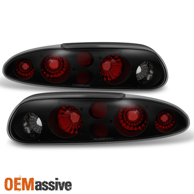 Fit 1993-2002 Chevy Camaro L+R Black Smoked Replacement Taillights