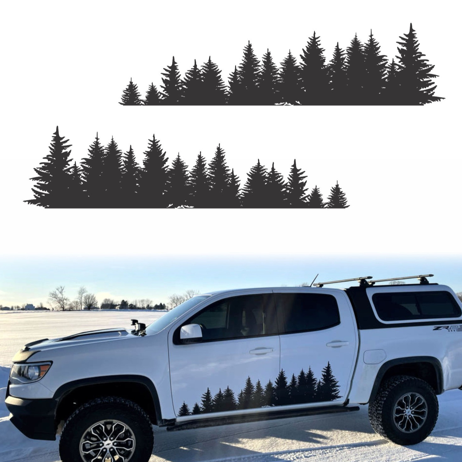 Pine Tree Forest Decal for Truck Car SUV Camper Van RV Trailer Die Cut Evergreen