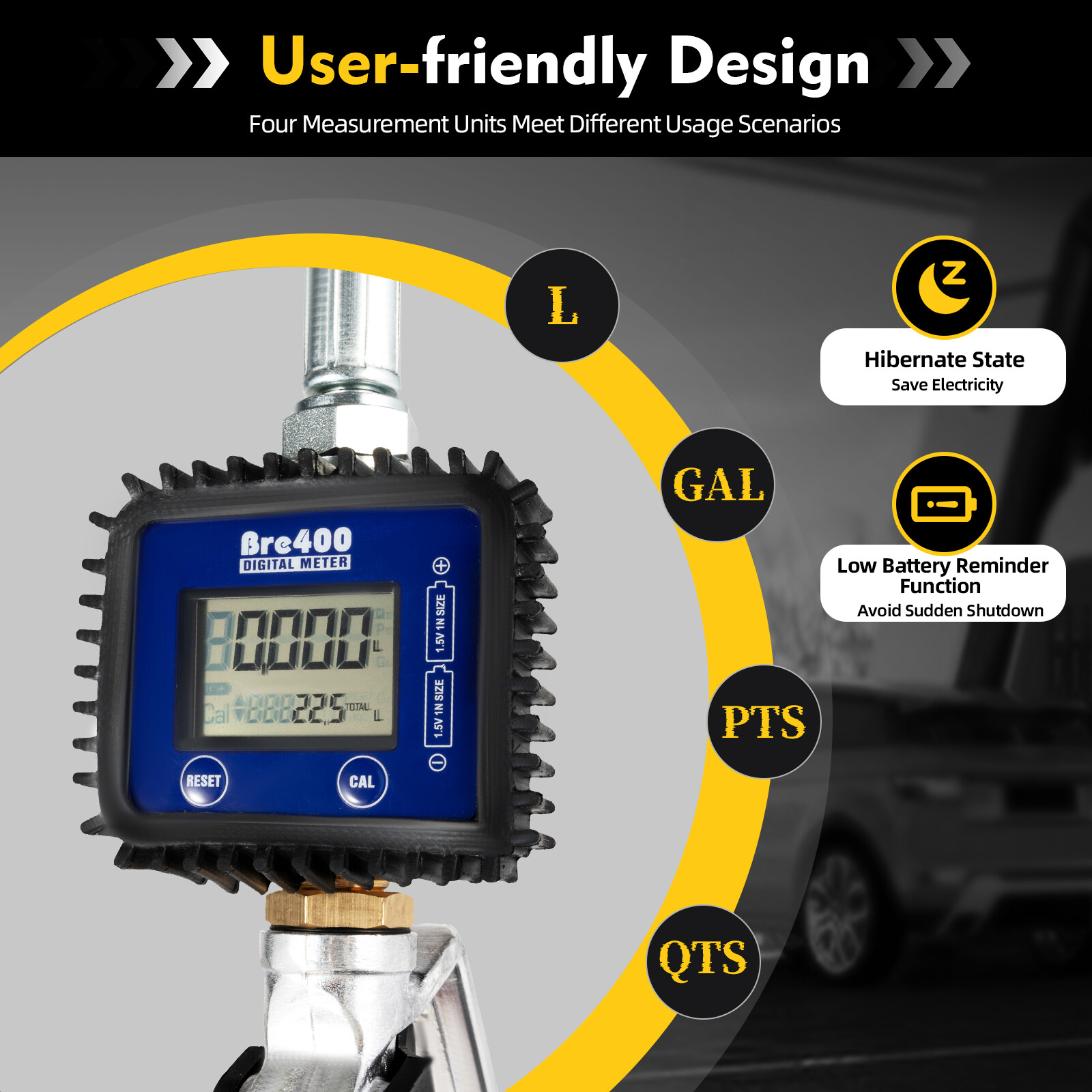 Electronic Oil Gauge Gun Digital Oil Control Valve Meter Nozzle Refueling Gun