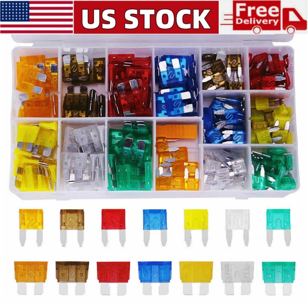 220Pcs Car Blade Fuse Box Assortment Fuses Set for Truck RV Boat ATV Automotive