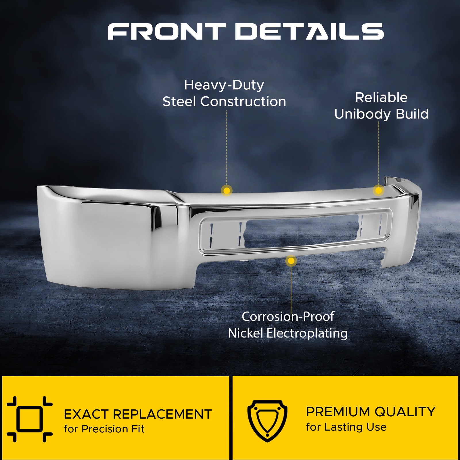 Chrome Steel Front Bumper Face Bar Fit 2015-2019 Chevy Silverado 2500 3500 HD