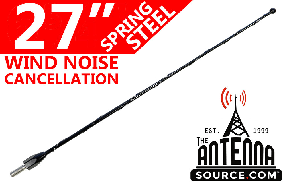 27″ Black Spring Stainless AM/FM Antenna: 07-24 Jeep Wrangler JK/JL | Gladiator