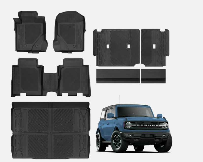 Rongtaod Floor 8 Mats Compatible with 2021-2025 Ford Bronco 4 Door Trunk Mat