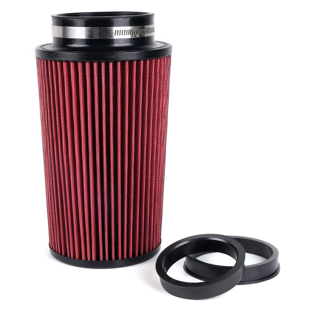 3″ 3.5″ 4″ High Flow Cold Air Intake Filter Inlet 3 Sizes in 1 Red 10.5″ Tall