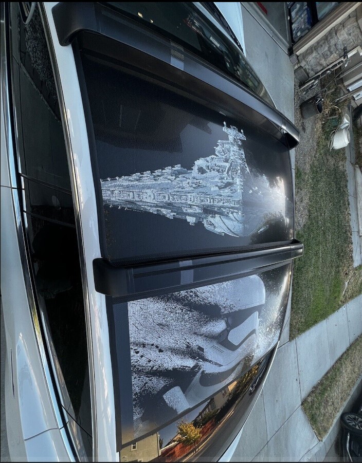 STORM TROOPER PERFORATED Window Graphic Decal Sticker Truck SUV VAN STAR WARS